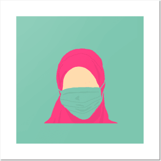 Masked Hijabi Posters and Art